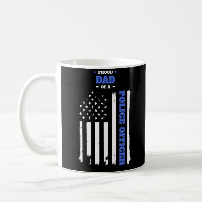 Mug Papa fier d'un drapeau affligé de policier (Gauche)