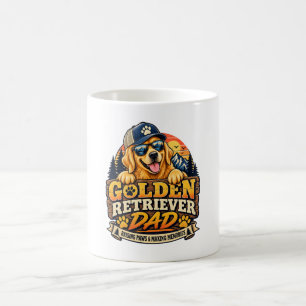Mug Papa Golden Retriever Rétro Vintage Coucher de sol