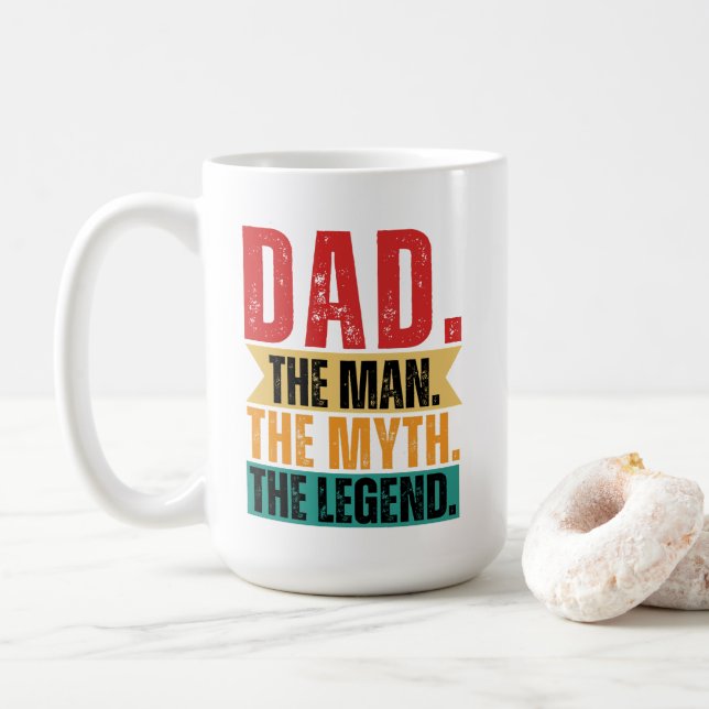 Mug Papa homme mythe légende drôle rétro angoissé (Avec donut)