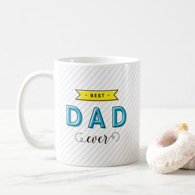 Mug Papa jaune bleu coloré d'amusement moderne (Avec donut)