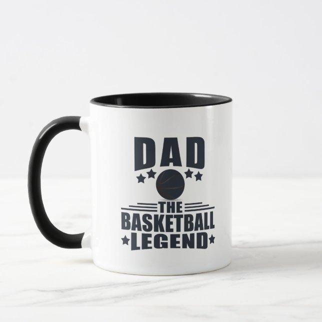 Mug Papa la légende du basket-ball drôle cadeaux de fê (Gauche)
