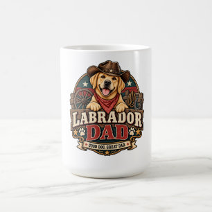 Mug Papa Labrador Cowboy Occidental Bon Chien Super Pa