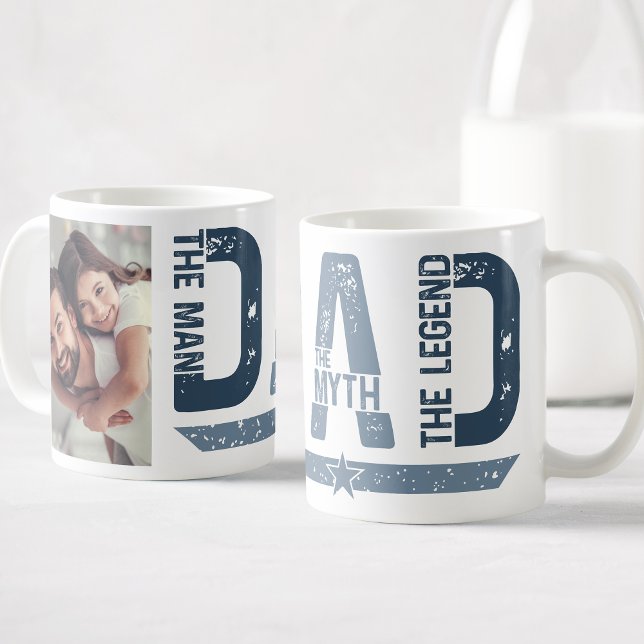 Mug Papa l'homme le mythe la légende Photo personnalis (Créateur téléchargé)