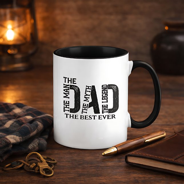 Mug Papa l'homme le mythe la légende Texte personnalis (Créateur téléchargé)