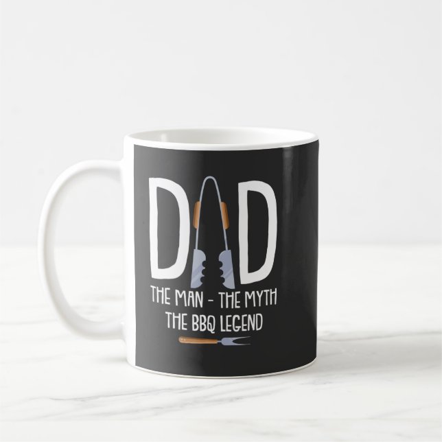 Mug Papa L'Homme Le Mythe Le BBQ Légende Drôle Barbecu (Gauche)