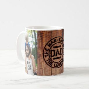 Mug Papa l'homme mythe légende deux photo bois personn