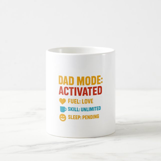 Mug Papa Mode Activé Funny Fête des pères Cadeau (Centre)