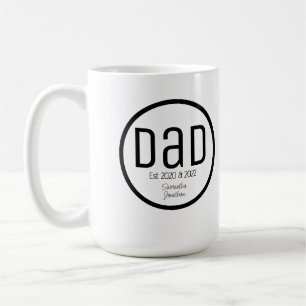 Mug Papa Moderne Dates Simples Noms Enfants