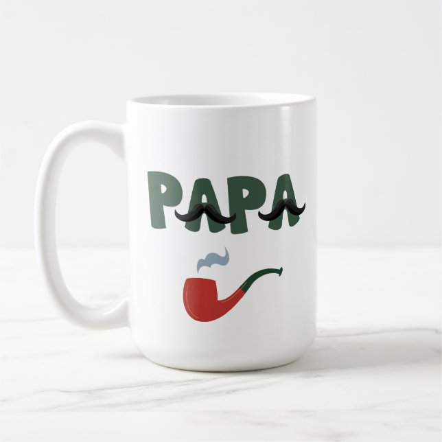 Mug Papa mustache funny fathers day  (Gauche)