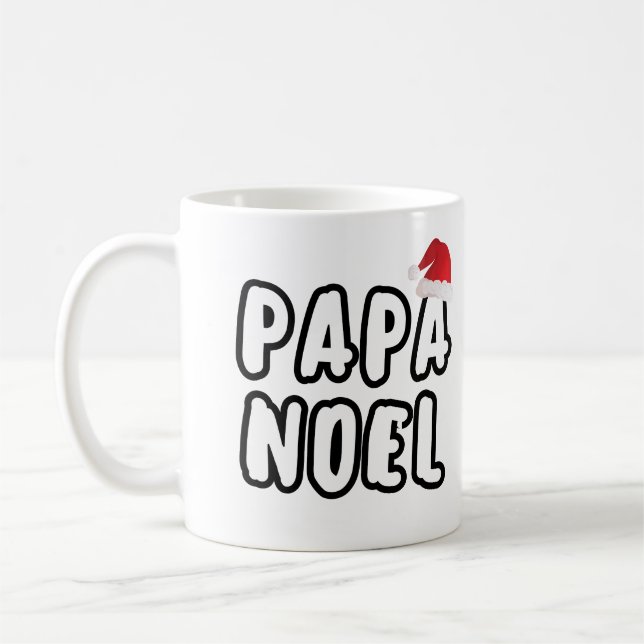 Mug Papa Noel Santa Hat Noël Typographie (Gauche)