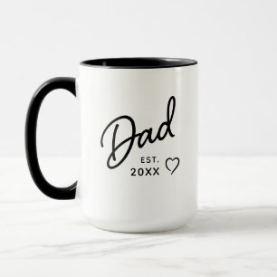 Mug Papa Noir et Blanc Minimaliste Est Année