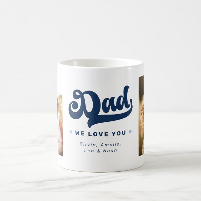 Mug Papa nous t'aimons coeur photo fête des pères bleu (Centre)