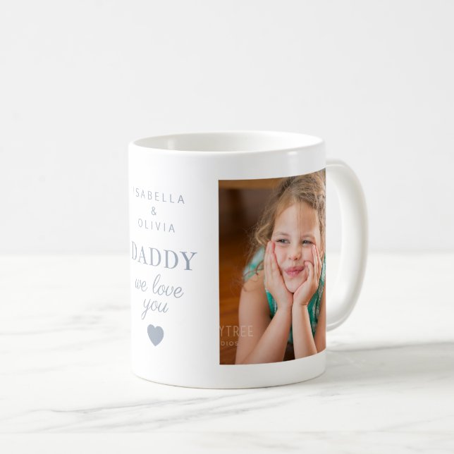 Mug Papa Nous Vous Aimons Mignonne Coeur 2 Enfants Pho (Devant droit)