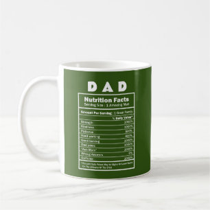 Mug Papa Nutrition Fact Nom personnalisé Musique