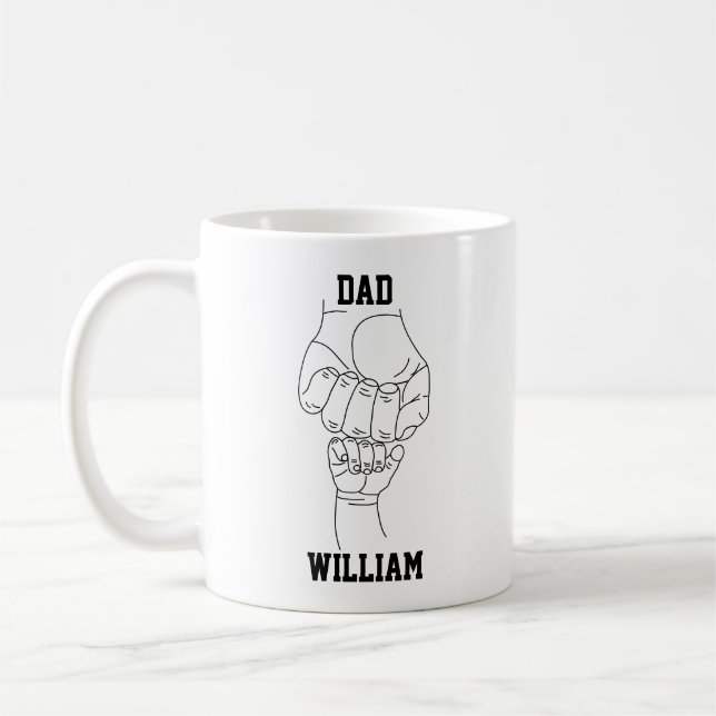 Mug Papa personnalisé Père père papa cadeau avec le no (Gauche)