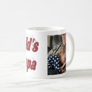 Mug Papa photo avec texte bordeaux 
