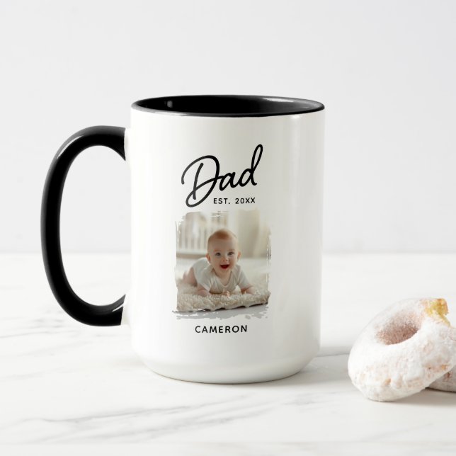 Mug Papa Photo Date d'établissement (Avec donut)