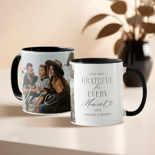 Mug Papa Script Heart Grateful pour chaque instant Pho