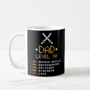 Mug Papa Statistiques Pixel Arcade Jeu Caractère Nivea