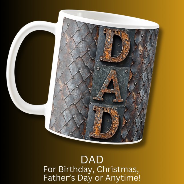 Mug Papa sur le métal rouillé, Fête des pères cadeau d (Créateur téléchargé)