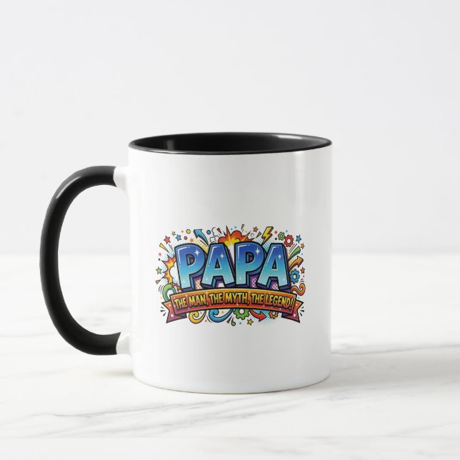 Mug Papa The Man The Myth The Legend Funny Comic (Gauche)