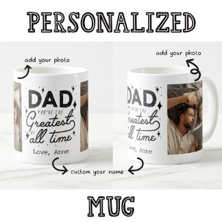 Mug Papa Tu es génial tout le temps Custom Deux Photo