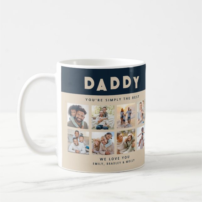 Mug Papa, tu es tout simplement le meilleur collage ph (Gauche)