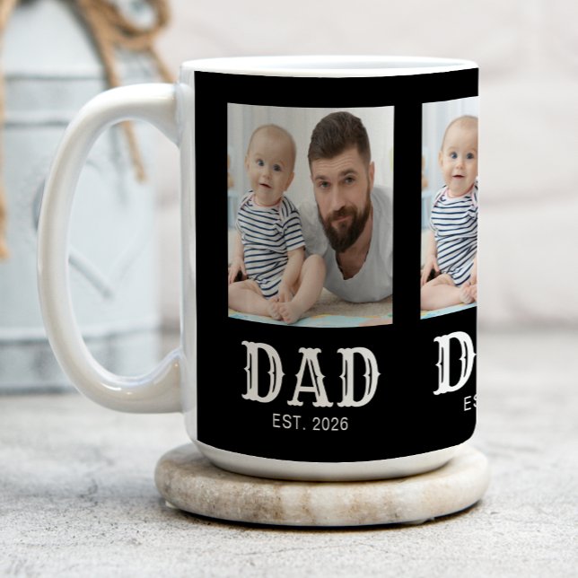 Mug Papa Typographie Noir 3 Photo (Créateur téléchargé)