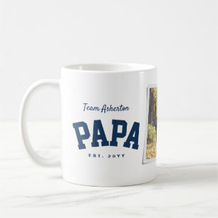 Mug Papa une photo sporty marine bleu Fête des pères