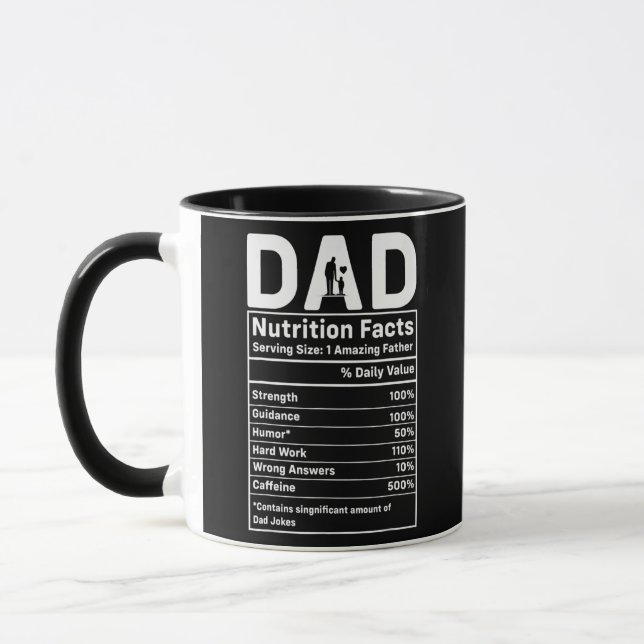 Mug Papa Valeur nutritionnelle Pour Papa Père Père En  (Gauche)