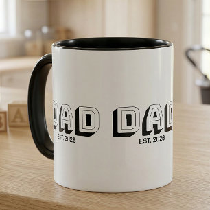 Mug Papa varsitaire établi en gras noir