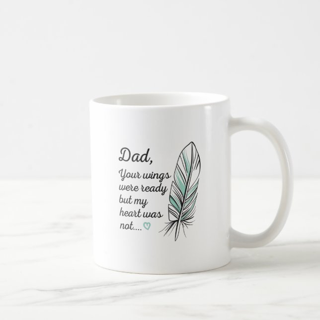 Mug Papa Wings Était Prêt Par Mon Coeur Pas Mémorial (Droite)