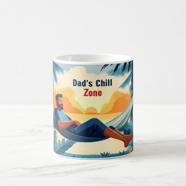 Mug Papa's Chill Zone Vibe tropicale Cadeau de fête du (Centre)