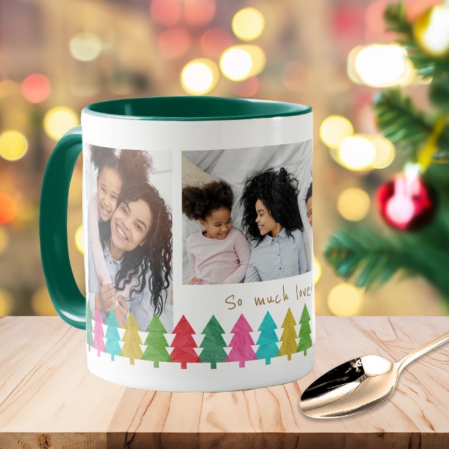 Mug Papier coloré Arbres 3 Photo Noël (Créateur téléchargé)