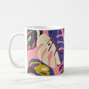 Mug Papier peint art déco feuille de luxe. Arrière - p