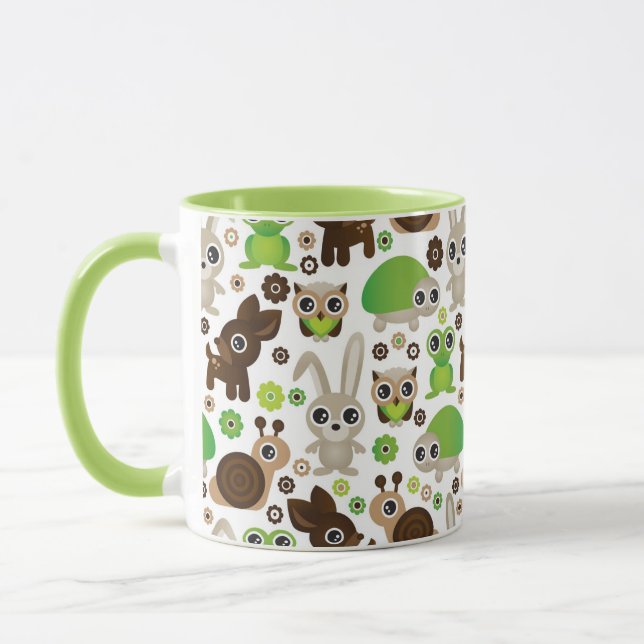 Mug papier peint d'animal de lapin de tortue de cerfs (Gauche)