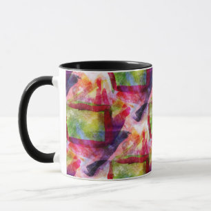 Mug Papier peint vert et rouge abstrait