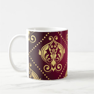 Mug Papier peint Vintage Maroon Gold Orament