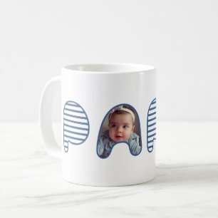 Mug Papier photo à lettres bleu Bleu