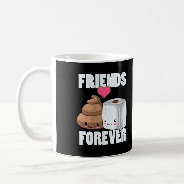 Mug Papier Toilette Et Pot Pour Amis Forever (Gauche)
