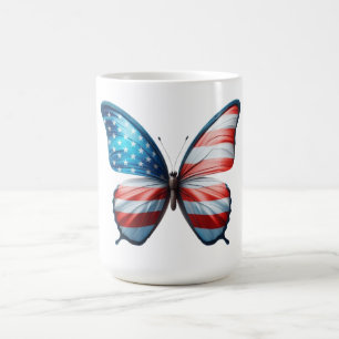 Mug papillon 4 juillet patriotique américain