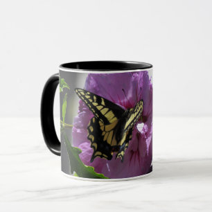 Mug - Papillon à queue noire sur la fleur