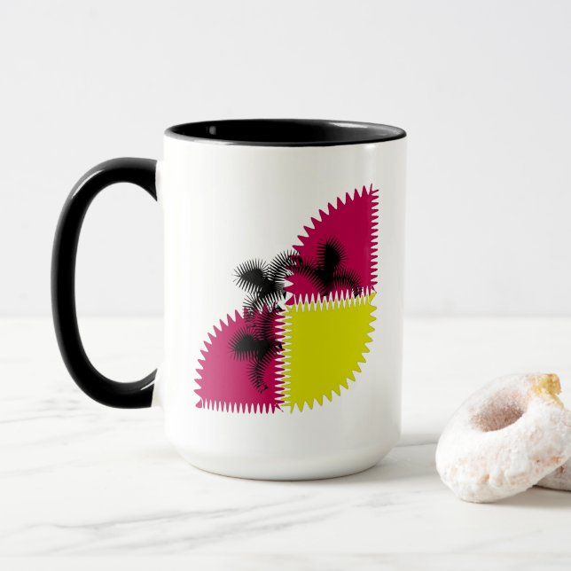 Mug Papillon Abstrait coloré (Avec donut)