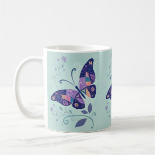 Mug Papillon Aqua et Purple
