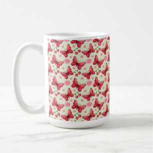 Mug Papillon aquarelle fantaisiste et motif cerise