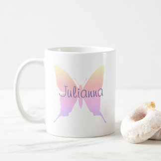 Mug Papillon arc-en-ciel pastel personnalisé de perven