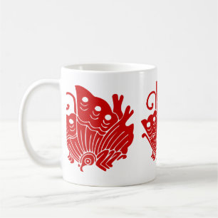 Mug Papillon asiatique Japonais Conception Kamon