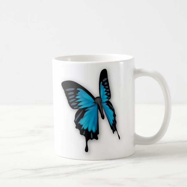 Mug Papillon bleu serré (Droite)