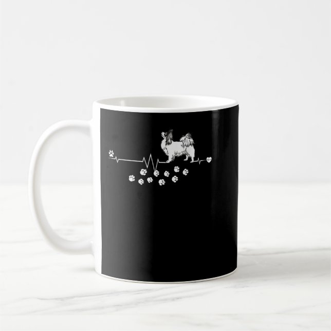 Mug Papillon Chien Heartbeat Chift Chiens de race Femm (Gauche)