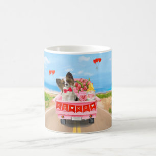 Mug Papillon Chien Saint-Valentin Coeurs de Camion